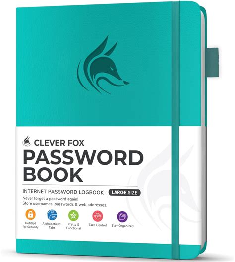 CLEVER FOX Libro de contraseñas con pestañas Organizador de