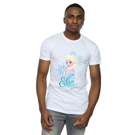 Disney Mens Frozen Elsa Snowflakes T Shirt