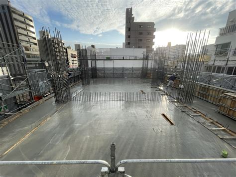 仮称舟入マンション新築工事」2階躯体コンクリート打設完了しました 森信建設株式会社｜広島で総合建設業・不動産事業・介護事業を行っています