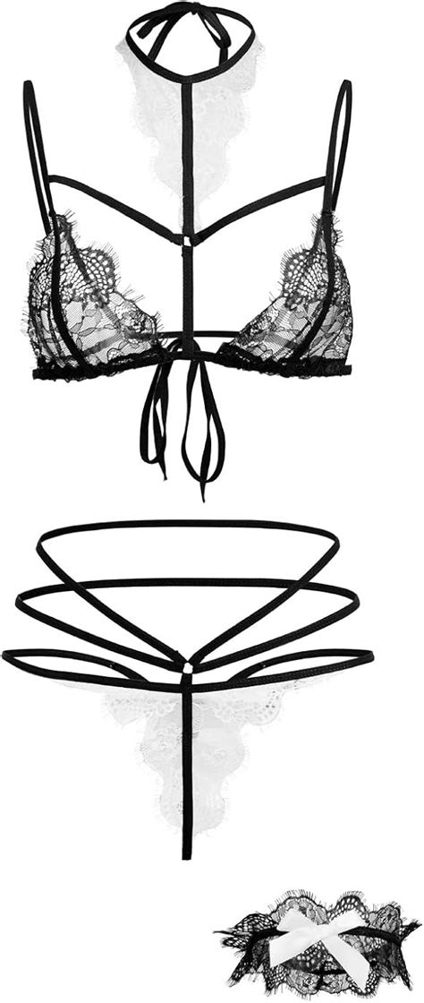 Amazon Sexy Cosplay Princess Lingerie Costumes For Women Lace Bra And Panty Set Halter