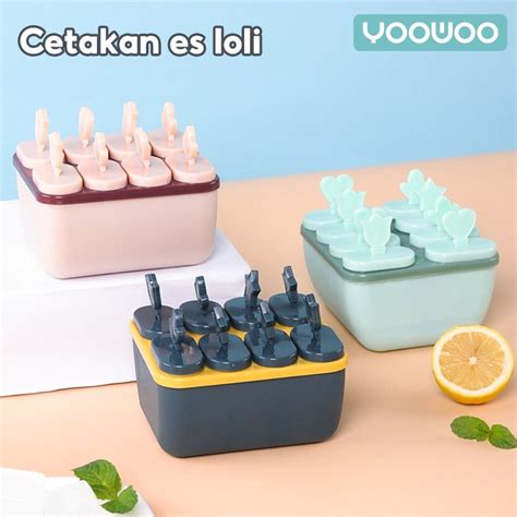 Jual YooWoo Cetakan Ice Cream Cetakan Es Krim 8 Slot Es Loli DIY