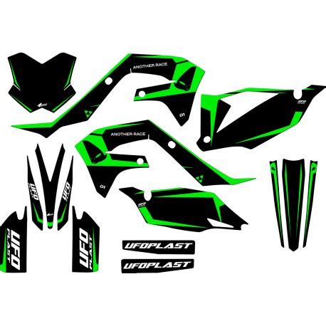 Ufo Sticker Kit Tecna Kawasaki Kxf 250 2021 2023 Colour Black Ad019 001