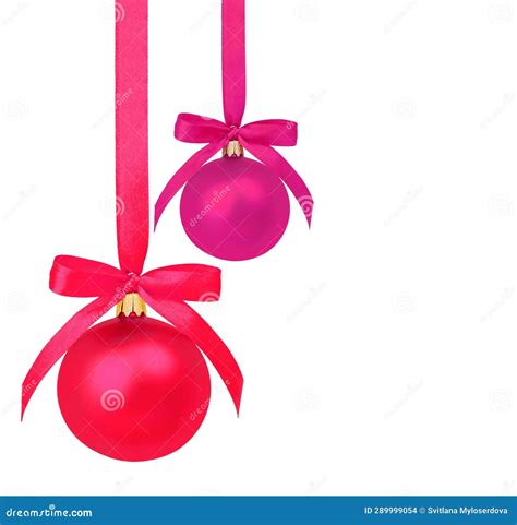 Christmas Baubles Isolated On White Stock Photo Image Of December