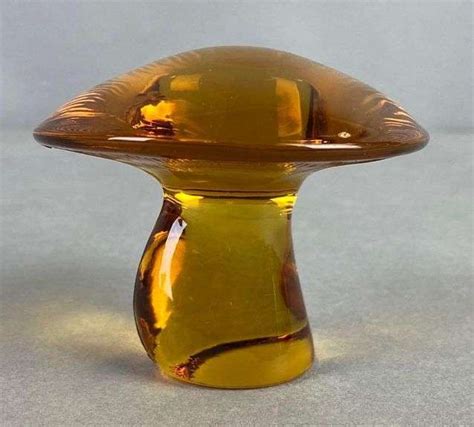 Vintage Amber Viking Glass Mushroom Figurine Matthew Bullock Auctioneers