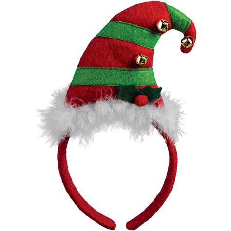 Buy Fabric Red Green Striped Elf Hat Headband Cappel S