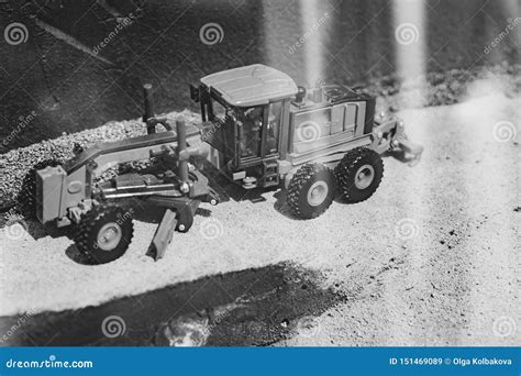 Toy Tractor In The Scenery Of Coal Mining Stock Image Image Of