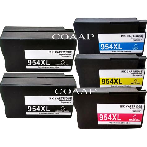 5pack Replacement 954 Hp954 Xl Ink Cartridge For Compatible Hp Officejet Pro 8725 7740 8210 8710