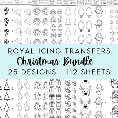 The Christmas Bundle 25 Designs Royal Icing Transfer Sheets Multiple ...