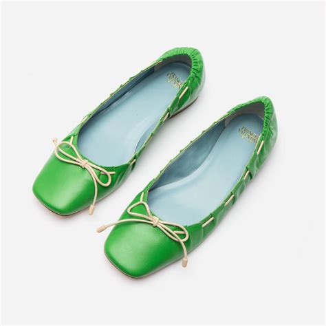 Ava Ballerina Flat Nappa Green Frances Valentine Ava Green Soft