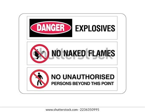 Explosives No Naked Flames No Unauthorised Stock Vector Royalty Free