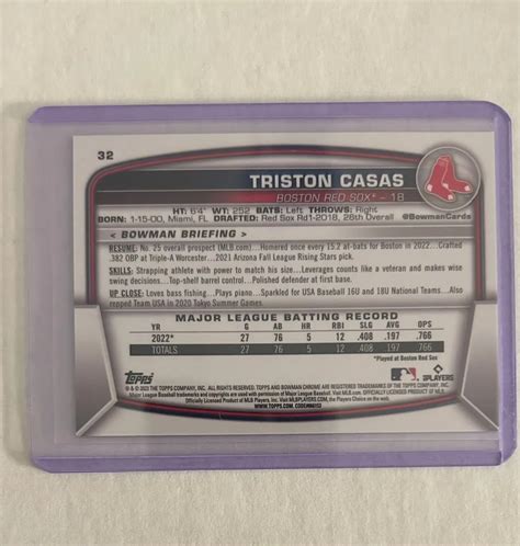 Bowman Chrome Sapphire Triston Casas Rookie Rc Boston Red Sox