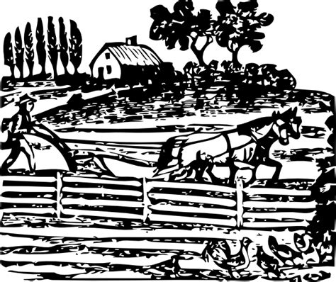 Farm Scene Clipart Black And White