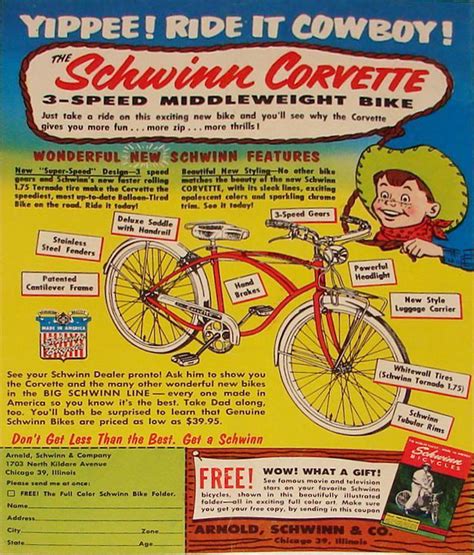 1955 Schwinn Corvette Comic Book Advertisement Dave S Vintage Bicycles