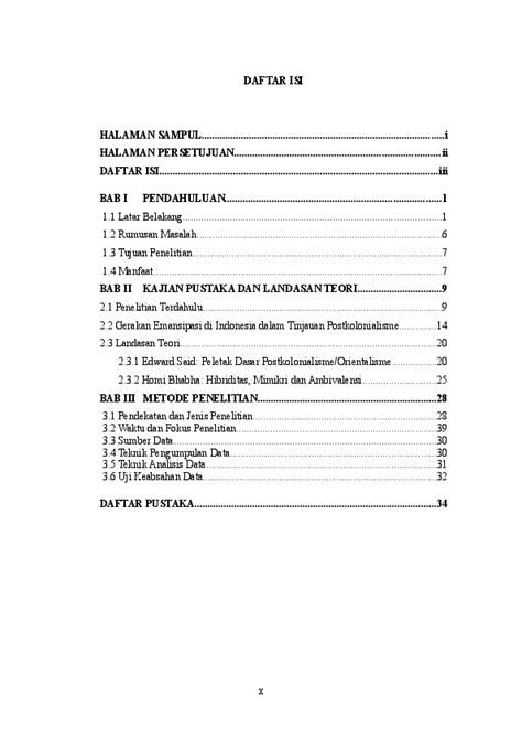 Doc Daftar Isi Proposal Tesis