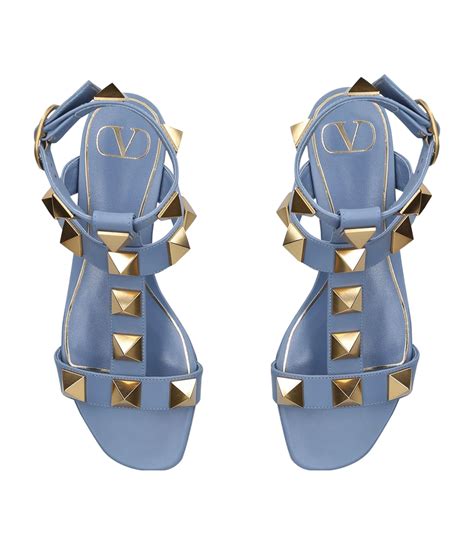 Valentino Garavani Blue Valentino Garavani Leather Roman Stud Sandals