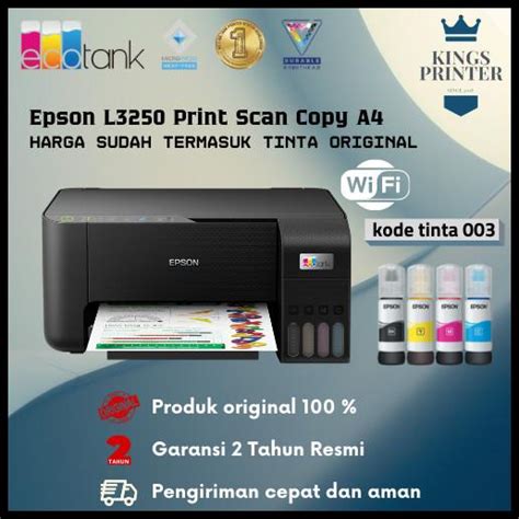 Jual Printer Epson Ecotank L3250 A4 Wifi Print Scan Copy Garansi Resmi