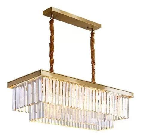 Lustre Pendente Moderno Cristal K Legitimo Retangular Luxo Frete Gr Tis