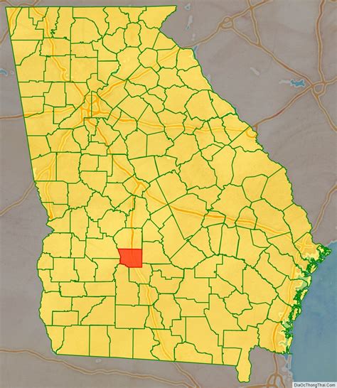 Map of Crisp County, Georgia - Thong Thai Real