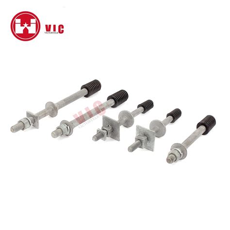 Hot DIP Galvanized Forged Nylon Head Steel Pin For Insulator Pole Line