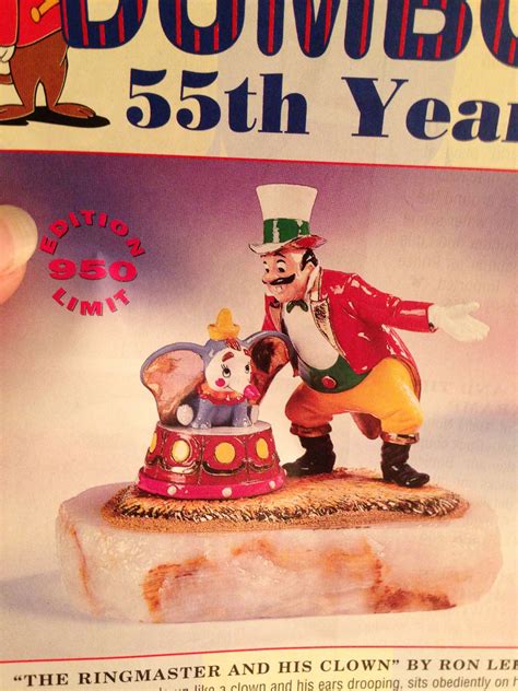 Clown Dumbo And Ringmaster Ron Lee Sculpture Disney Catalog Disney