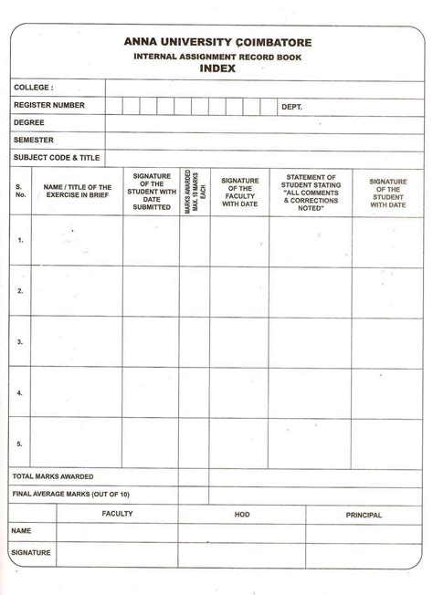 Record And Assignment Index Skcet Department Of Computer Science