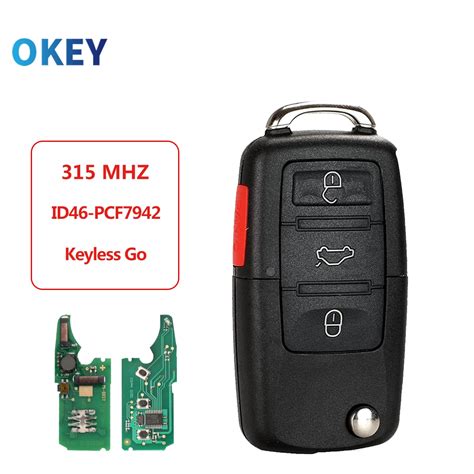 Okey Remote Smart Car Key Keyless Go 4 Buttons 315MHz For VW Volkswagen