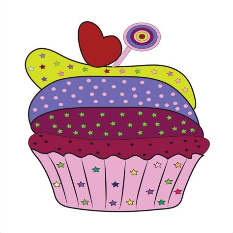 Cupcake Fairy Cake Realistic Vector Icon Set Vector Art At