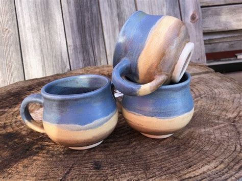 Potbelly Mugs Montana Ranch Glaze Design Stoneware Curvy Etsy