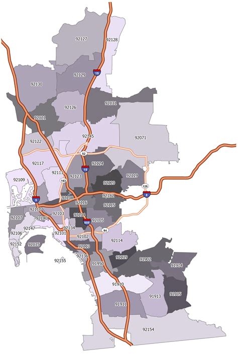 San Diego Zip Code Map - GIS Geography