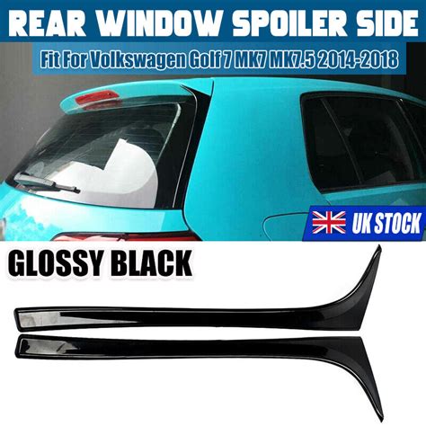 X Gloss Black Rear Window Spoiler Side Wing For Vw Golf Mk Mk