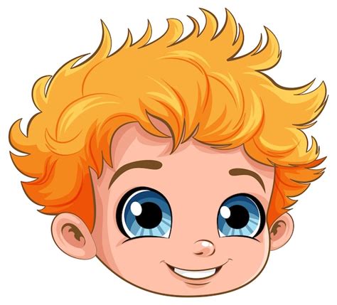 Free Vector | Cute Boy with Orange Hair and Blue Eyes