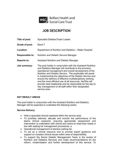 Nutrition Assistant Job Responsibilities Blog Dandk