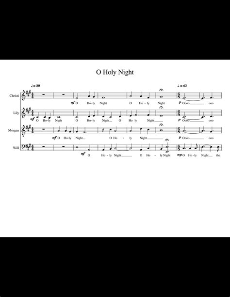 O Holy Night Acapella Sheet Music For Violin Cello Download Free In