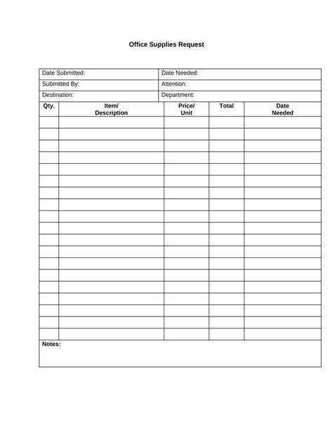 Printable Office Supply Request Form Prntbl Concejomunicipaldechinu