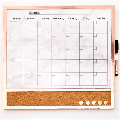 Framed Dry Erase Calendar Board - Rose Gold | Dry erase board calendar, Dry erase calendar ...