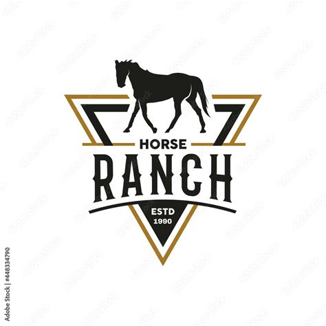 Retro Vintage Silhouette Horse Ranch Logo Design. Countryside western country farm ranch logo ...