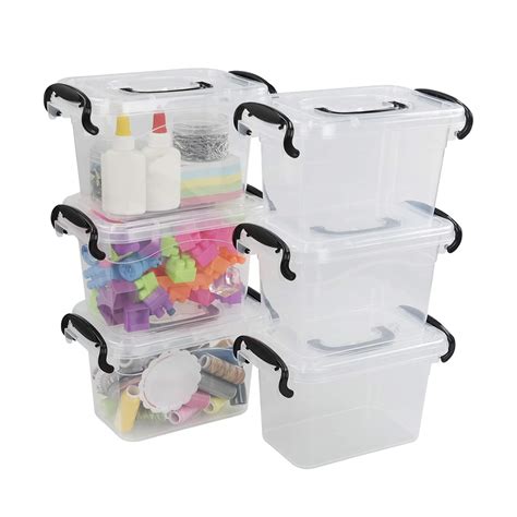 Buy Bringer 6 Pack 1 5 L Mini Plastic Storage Box Clear Storage Bin