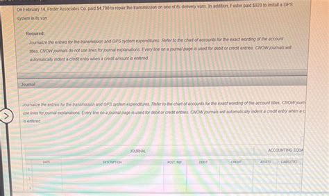 Solved On February 14 Foster Associates Co Paid 4 700 To Chegg