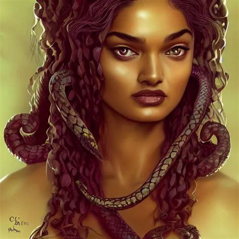 Shanina Shaik As Medusa Snakes For Hair Highly Stable Diffusion