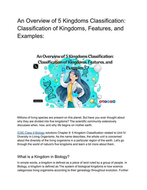 Classification Of Living Things 5 Kingdoms