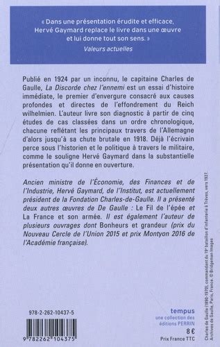 La Discorde Chez L Ennemi Charles De Gaulle Livres Furet Du Nord