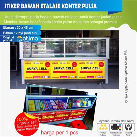 Jual STIKER UNTUK ETALSE KONTER PULSA BAGIAN BAWAH BISA INPUT NAMA