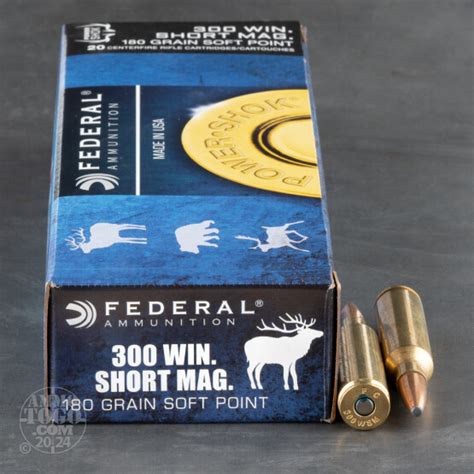 300 Win Short Mag Ammunition For Sale Federal 180 Grain Soft Point Sp