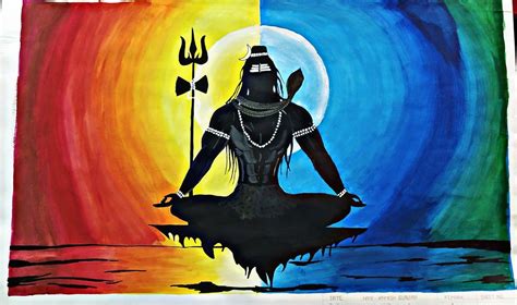 Meditating shiva painting