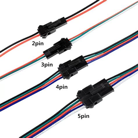 Led Strip Connector 2pin3pin4pin5pin Sm Jst Connector Wire Cable Male And Female For 5050