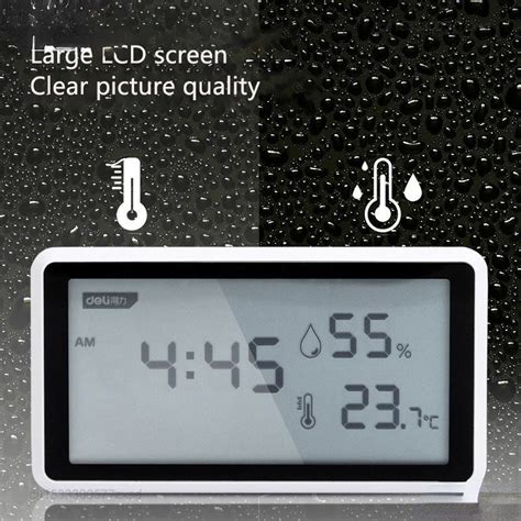 Xiaomi Deli Electronic Thermometer Hygrometer Weather Station With Table Clock Function