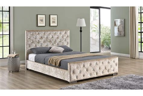 Sleep Design Beaumont 4ft6 Double Crushed Gold Velvet Bed Frame By UK