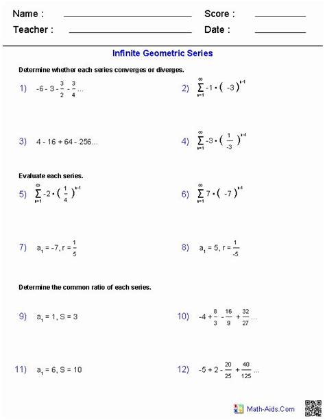 Solved Arithmetic Sequences Series Worksheet 4 Q1 Determine