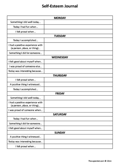 16 Self Acceptance Worksheets