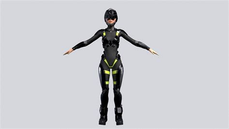 3d Model Girl Character Sci Fi Vr Ar Low Poly Rigged Cgtrader